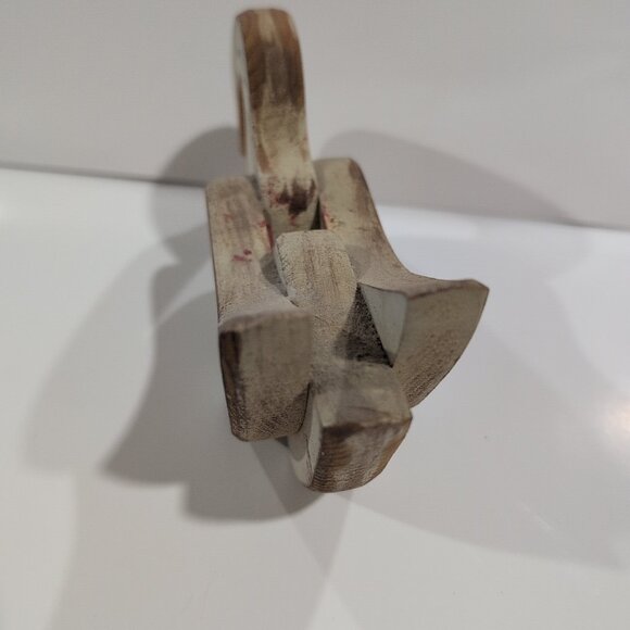 Vintage Handmade Hand Painted Wooden Christmas Goose Candle Holder - Picture 5 of 6